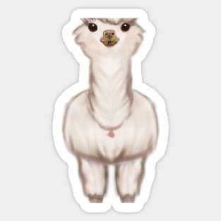 Cute Llama Drawing Sticker